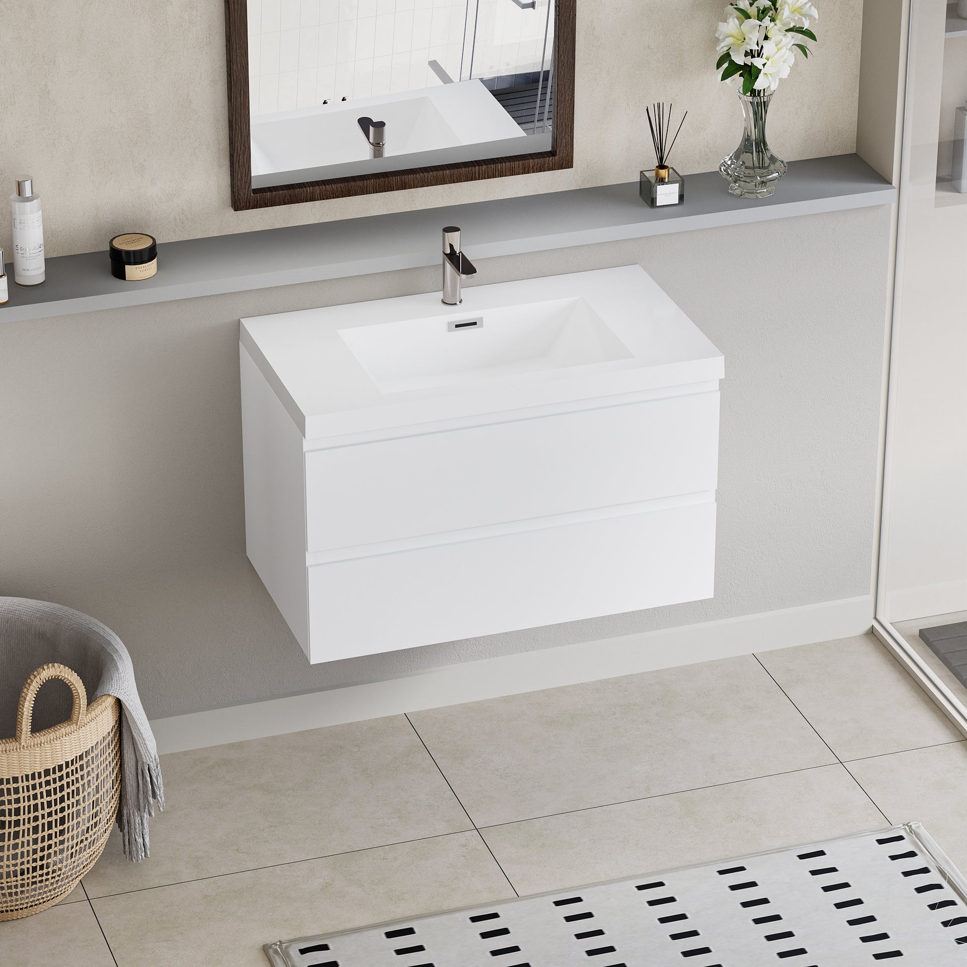 36" Floating Bathroom Vanity with Sink, Modern Wall 2-glossy white-bathroom-wall mounted-mdf
