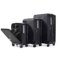 Luggage,With Front Opening,Tsa Approved Lock,Hardshell Suitcase,Black Black Abs Pc