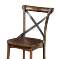 Convenient Metal Accented Side Chairs In Rubberwood Set Of 2 Brown Brown Wood