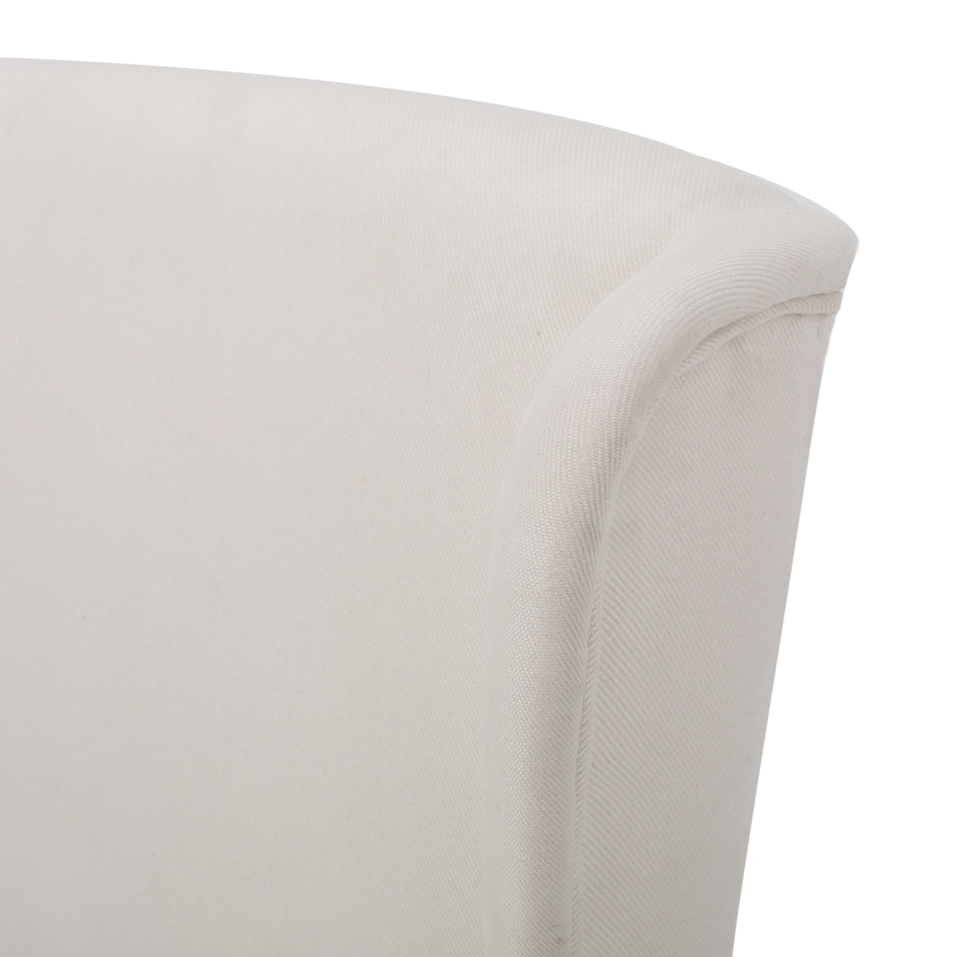 Dining Chair Beige Wood Fabric