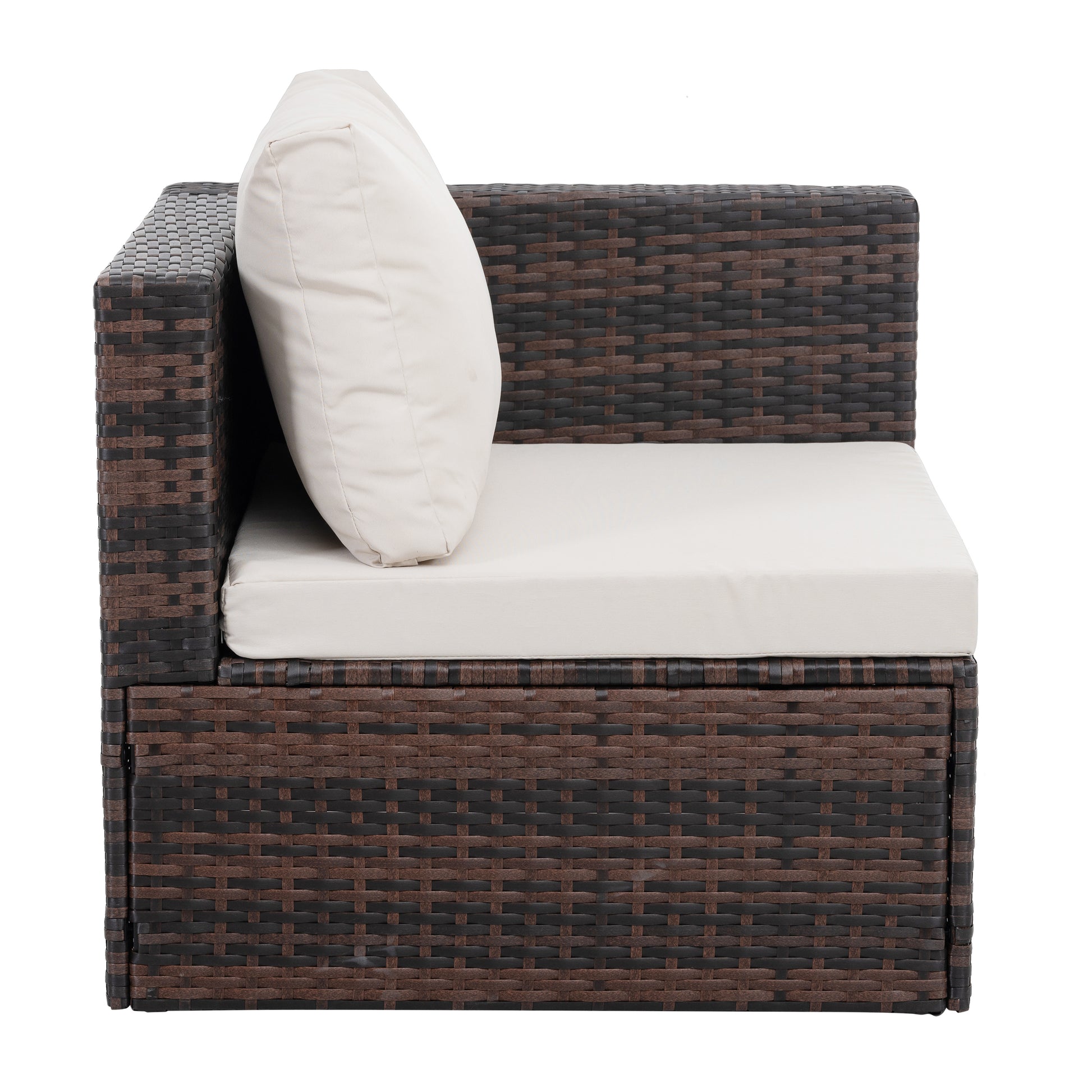 Patio Furniture, Outdoor Furniture, Seasonal Pe Wicker Furniture, 5 Set Wicker Furniture With Tempered Glass Coffee Table Brown Seats 4 Pe Rattan Iron Waterproof Fabric