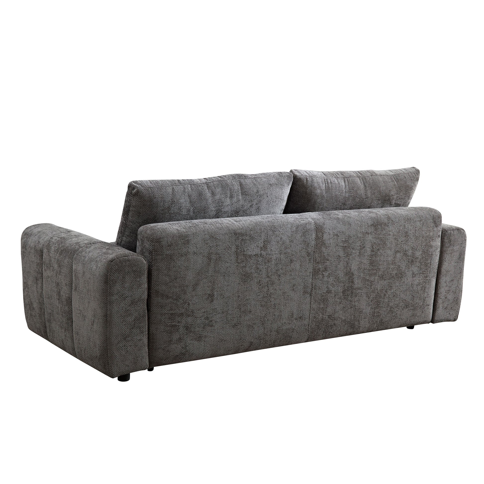 94.49''Sleeper Sofa, Sofa Bed 2 In 1 Pull Out Couch Bed With Storage Chaise For Living Room, Sofa Sleeper With Pull Out Bed, Dark Grey Couch Dark Grey Fabric 3 Seat