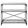 Black And Concrete 2 Shelf Kitchen Island - Black