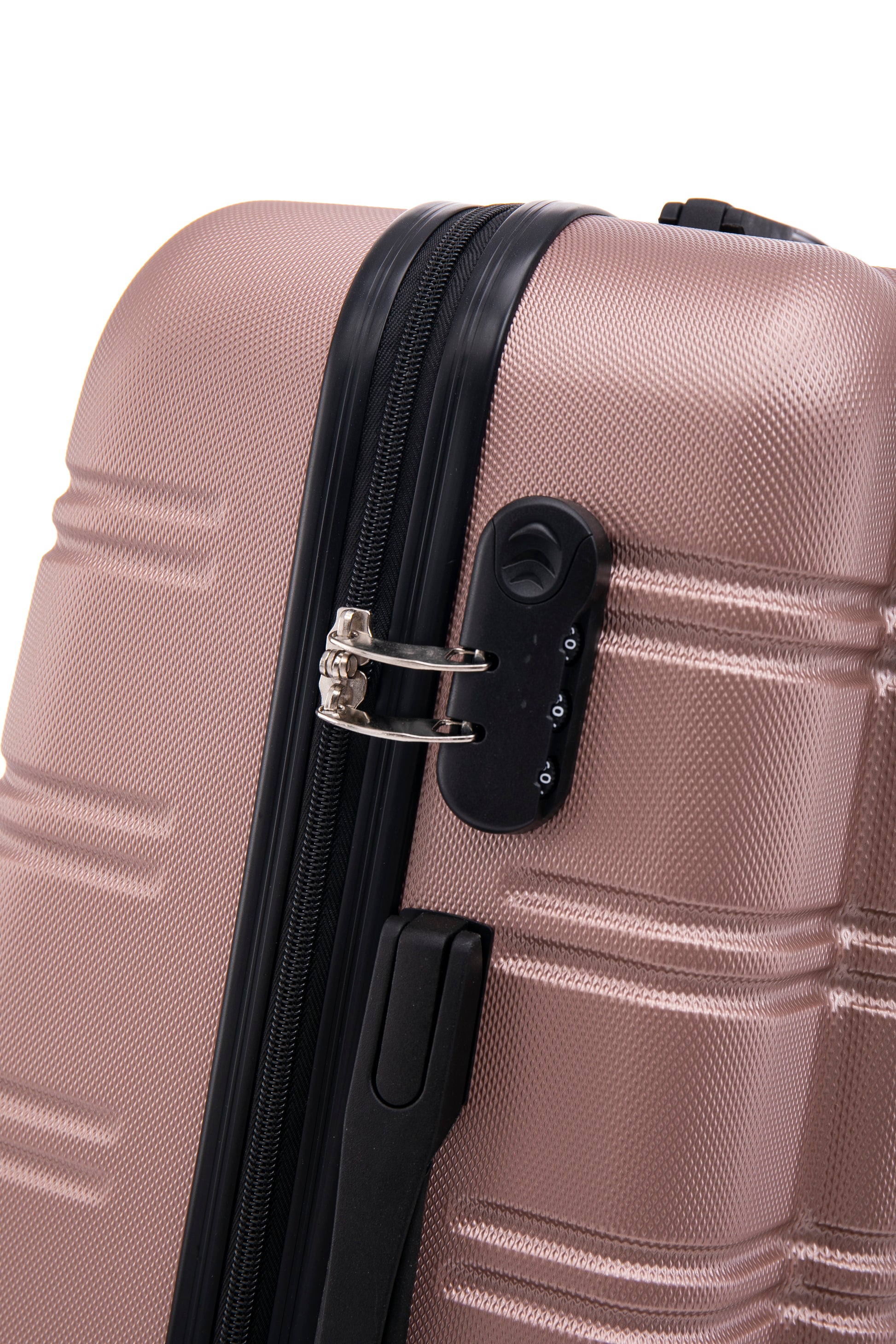 Luggage Universal Wheel Hard Shell Lightweight Password Lock Family Set Rose Gold, 3 Piece Set 20 Inches 24 Inches 28 Inches Rose Gold Abs