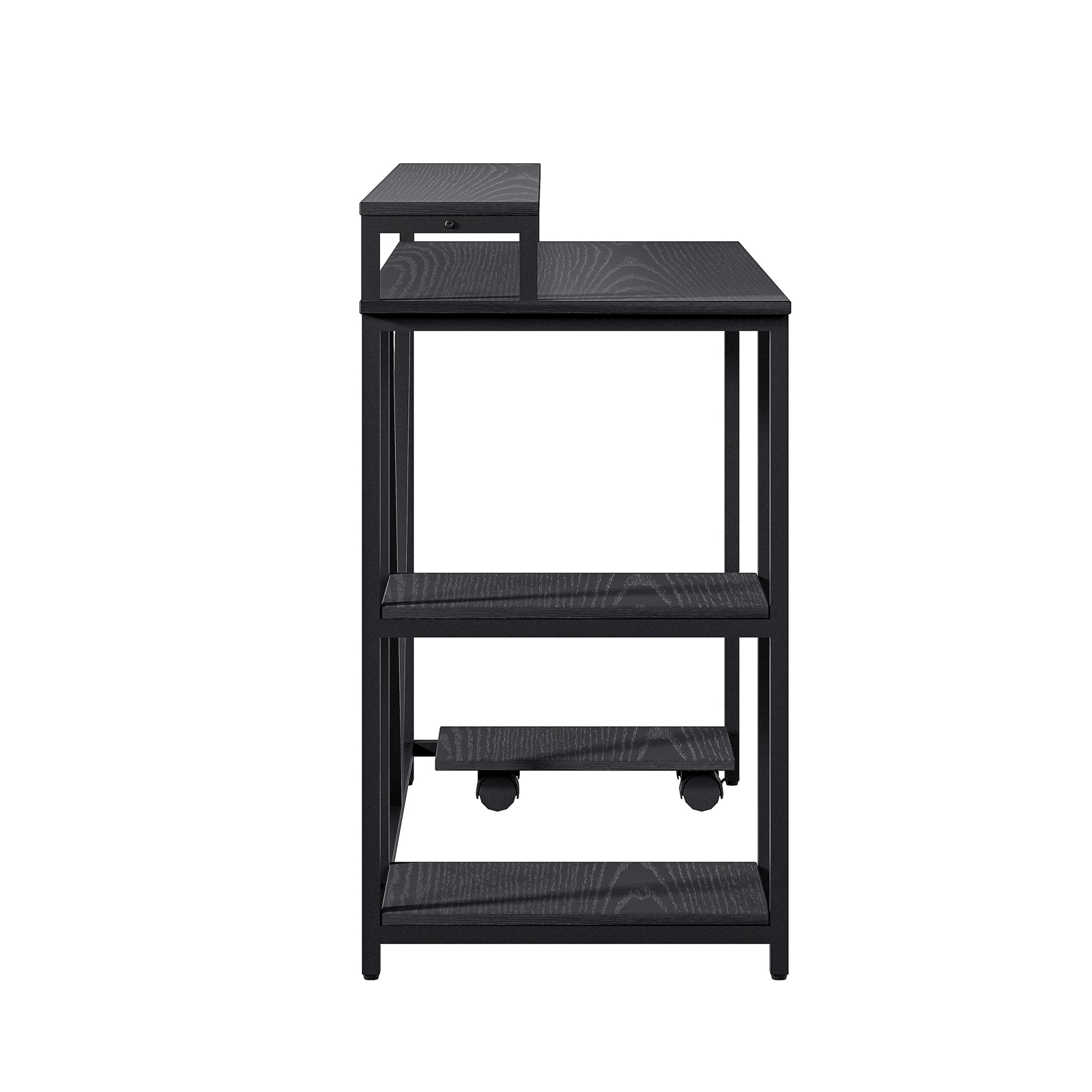 Techni Mobili Industrial Writing Desk, Black Black Computer Desk Office Modern Rectangular Rectangular Engineered Wood