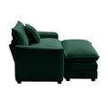 Comfortable Single Chair Deep Seat Sofa With Footstool With One Pillow, Suitable For Living Room And Bedroom, Club Multiple Occasions, Green Corduroy Fabric Green Corduroy 1 Seat