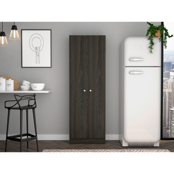 Multistorage Cabinet 71" H, Two Doors, Five Internal Shelves, Carbon Espresso Black Multicolor Particle Board Particle Board