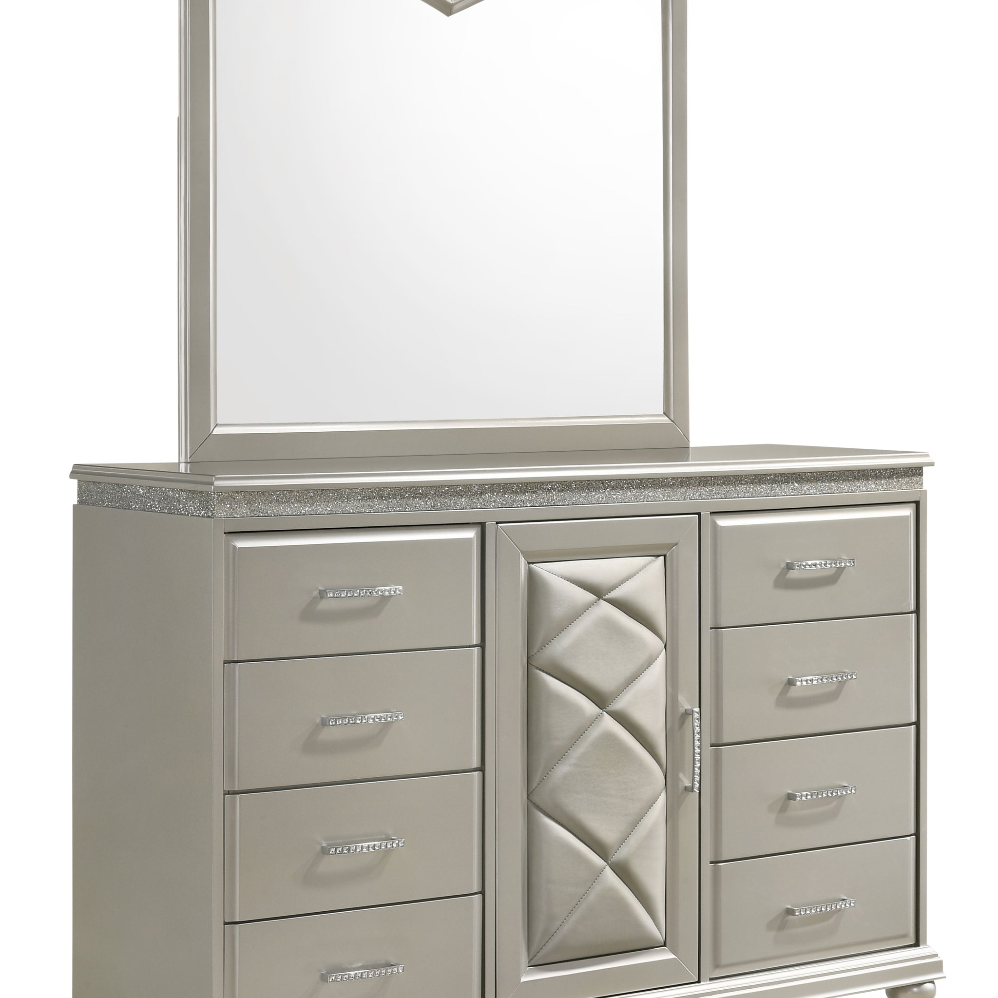 Valiant Dresser Pearl Silver Silver White Wood