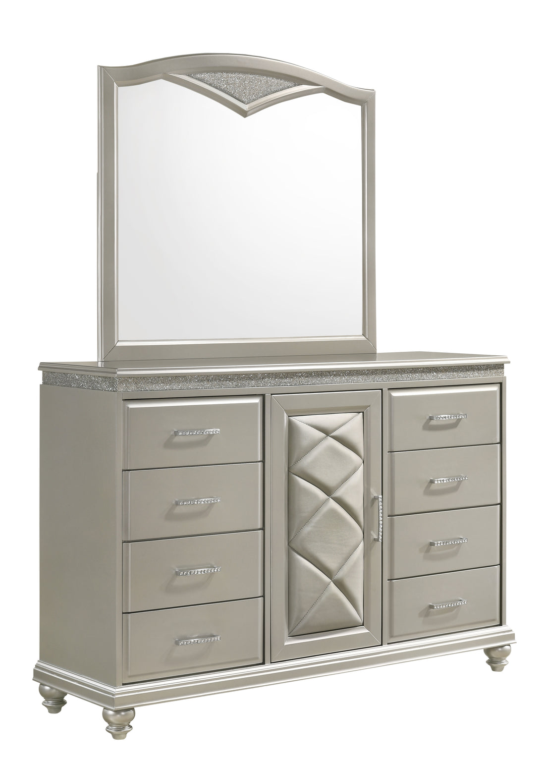 Valiant Dresser Pearl Silver Silver White Wood