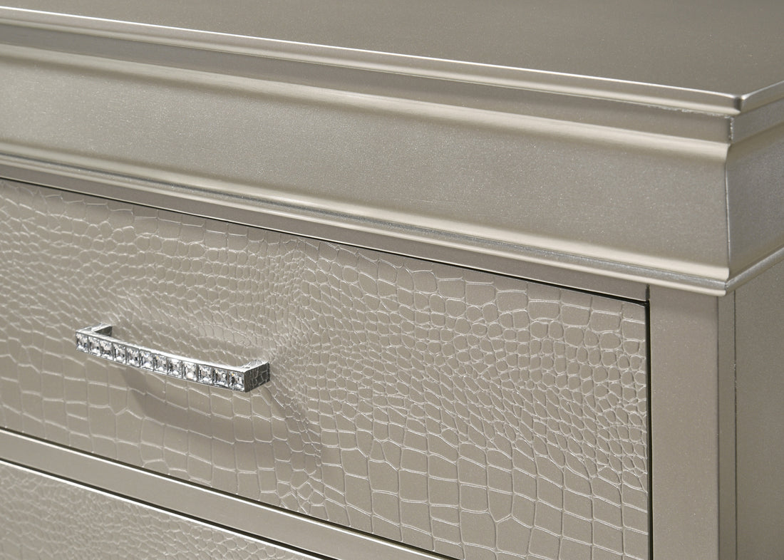 Amalia Chest Gol Silver White Glam Wood