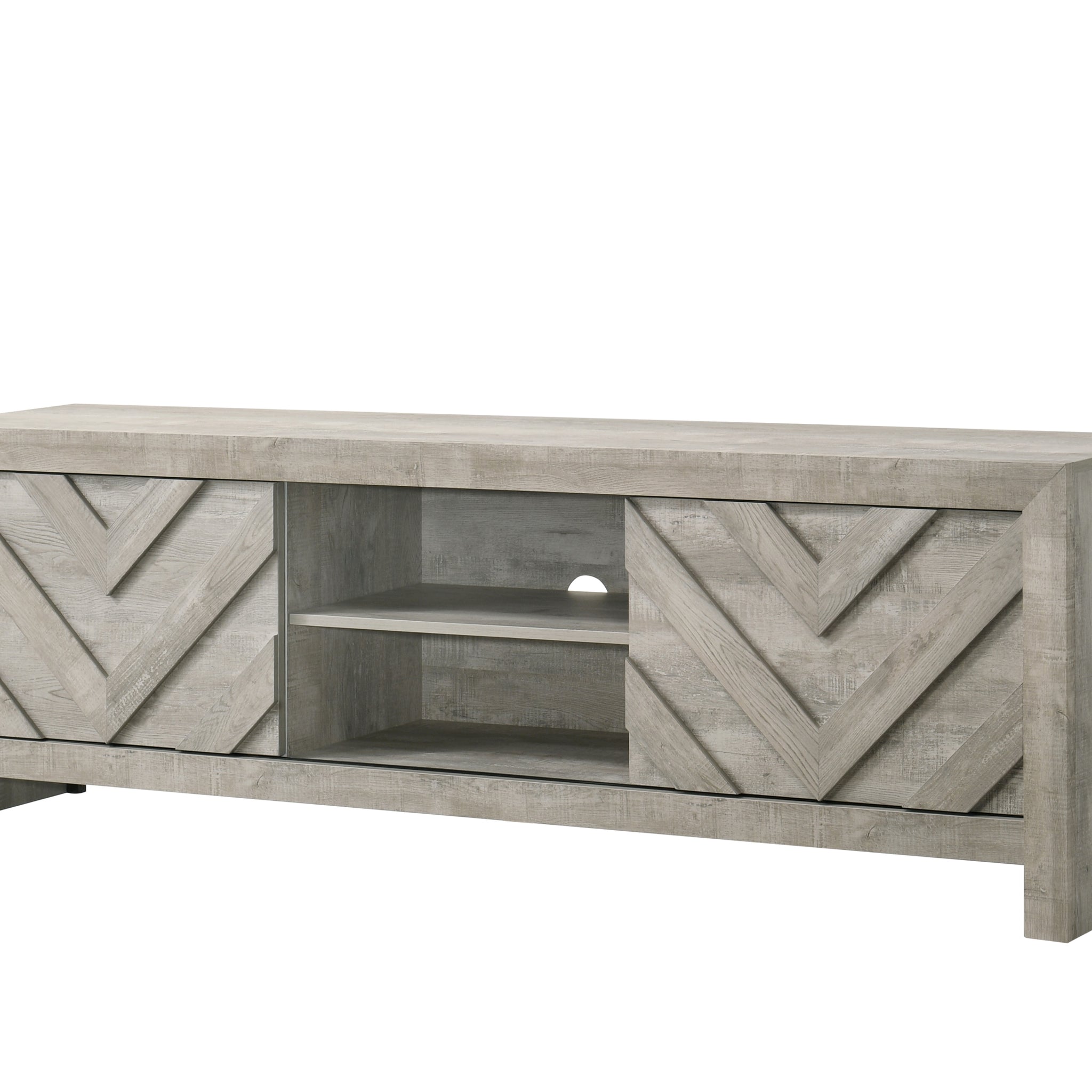 Valor Tv Stand Antique White Gray Transitional Wood