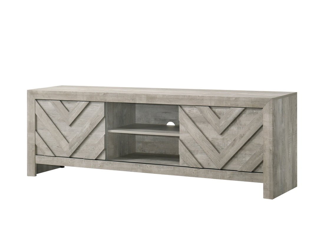 Valor Tv Stand Antique White Gray Transitional Wood