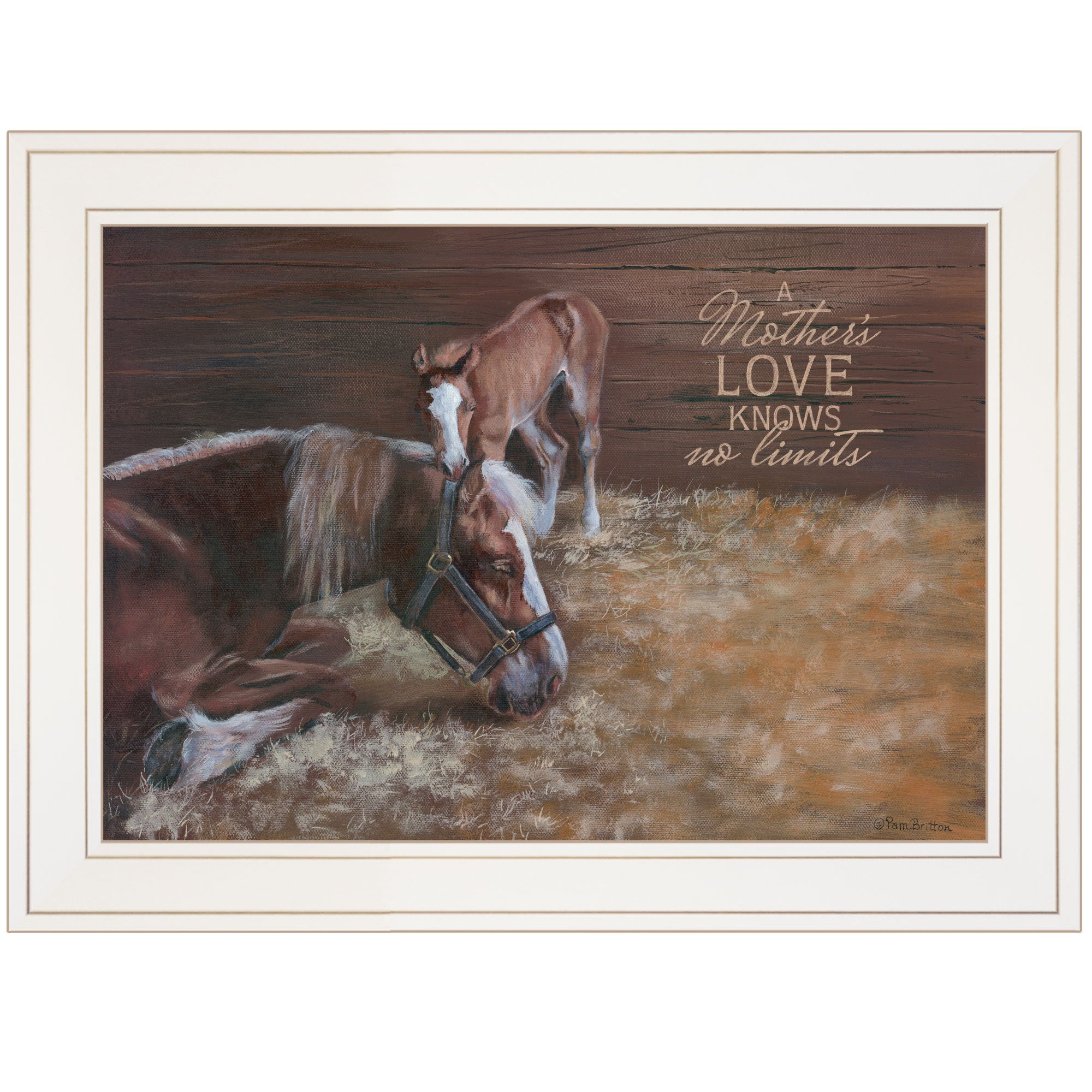 "A Mother Love Horses " by Pam Britton, Ready to Hang multicolor-paper
