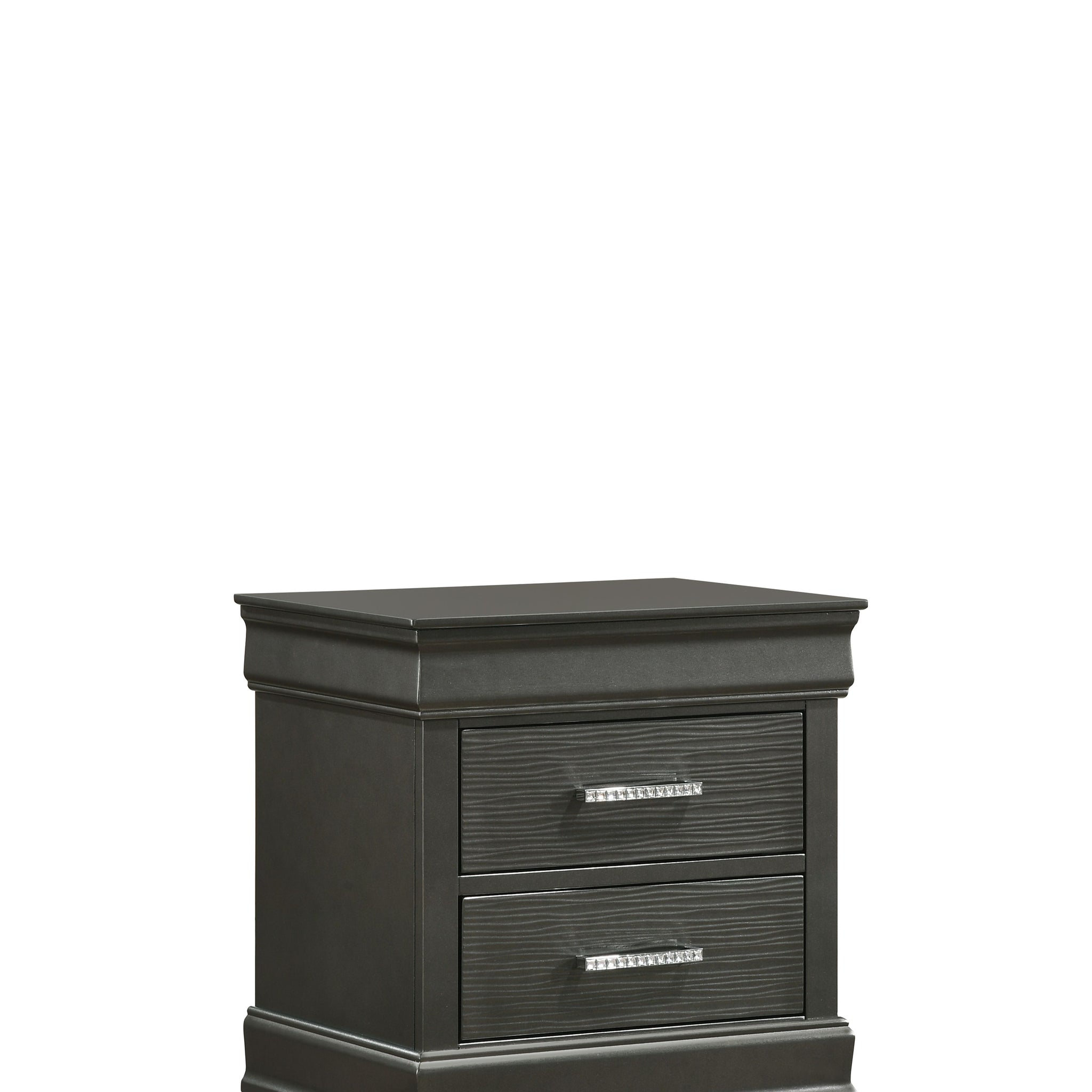 Brooklyn Modern Style Nightstand Made With Wood In Gray Gray 2 Drawers Bedroom Modern Acacia Drawers Upholstered Wood