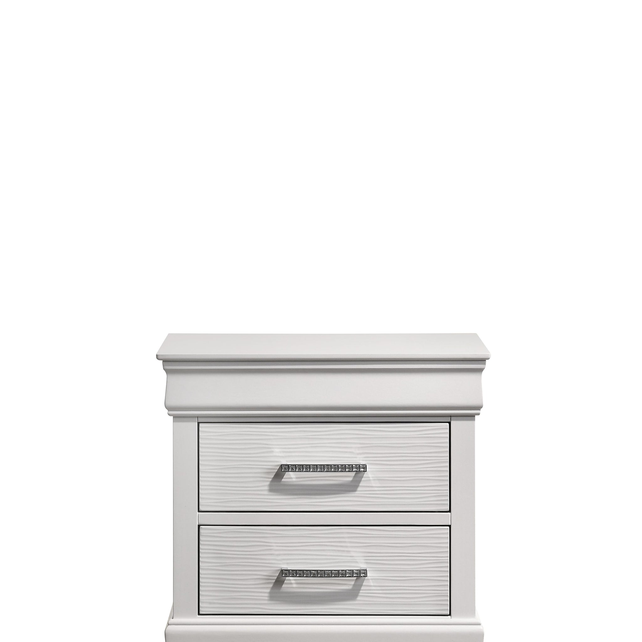 Brooklyn Modern Style 2 Drawer Nightstand Made With Wood In White White 2 Drawers Bedside Cabinet Bedroom Modern Acacia Drawers White Upholstered Wood