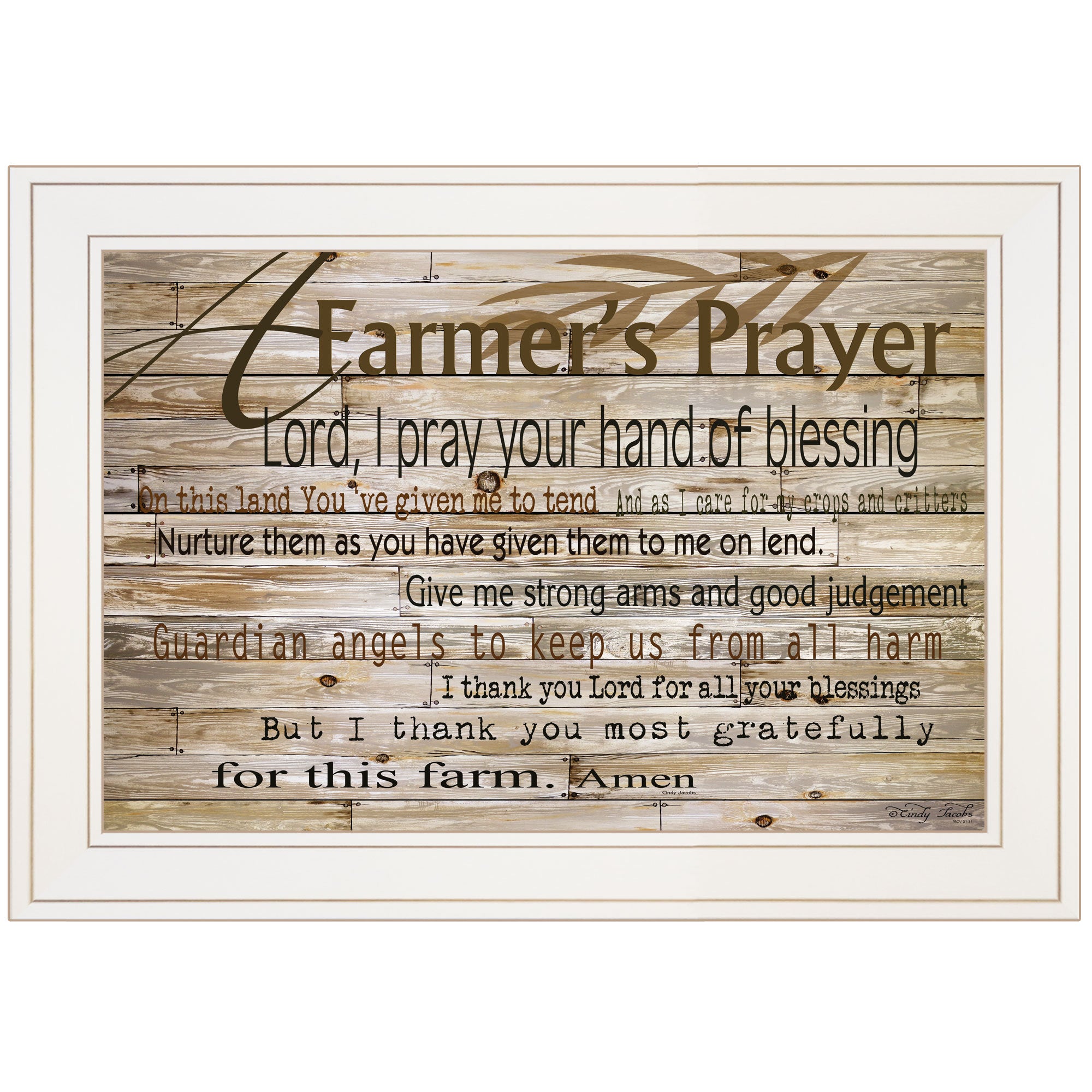 "A Farmer's Prayer" by Cindy Jacobs, Ready to Hang multicolor-paper