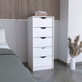 Basilea 5 Drawers Tall Dresser, Pull Out System White White White Drawer 5 Drawers & Above Bedroom Modern 5 White Particle Board Particle Board