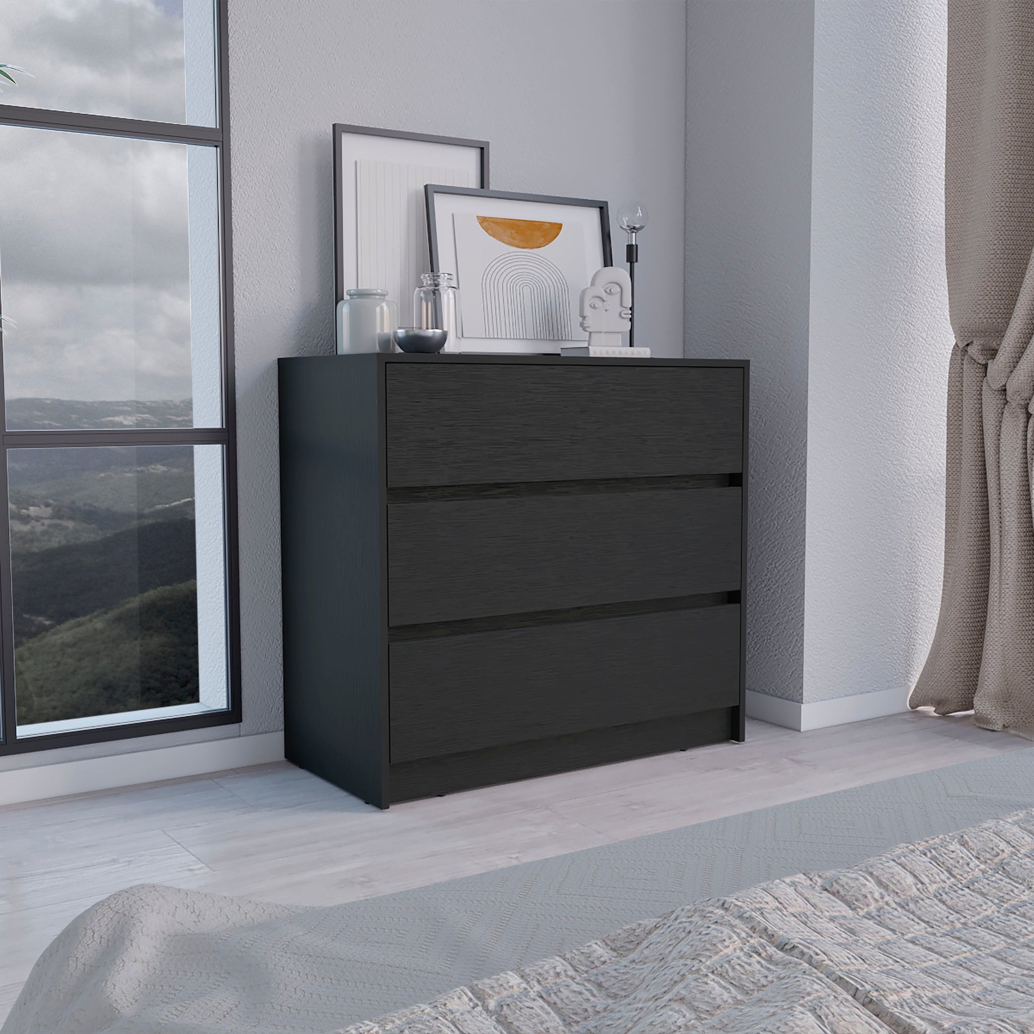 black 3 drawer dresser HEMNES 3-drawer dresser, black-brown, 421/2x373/4" whether its clothing Wood and Cane 3 Drawer