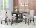 Caswell 7 Piece Dining Set Pearl Silver Silver White Wood