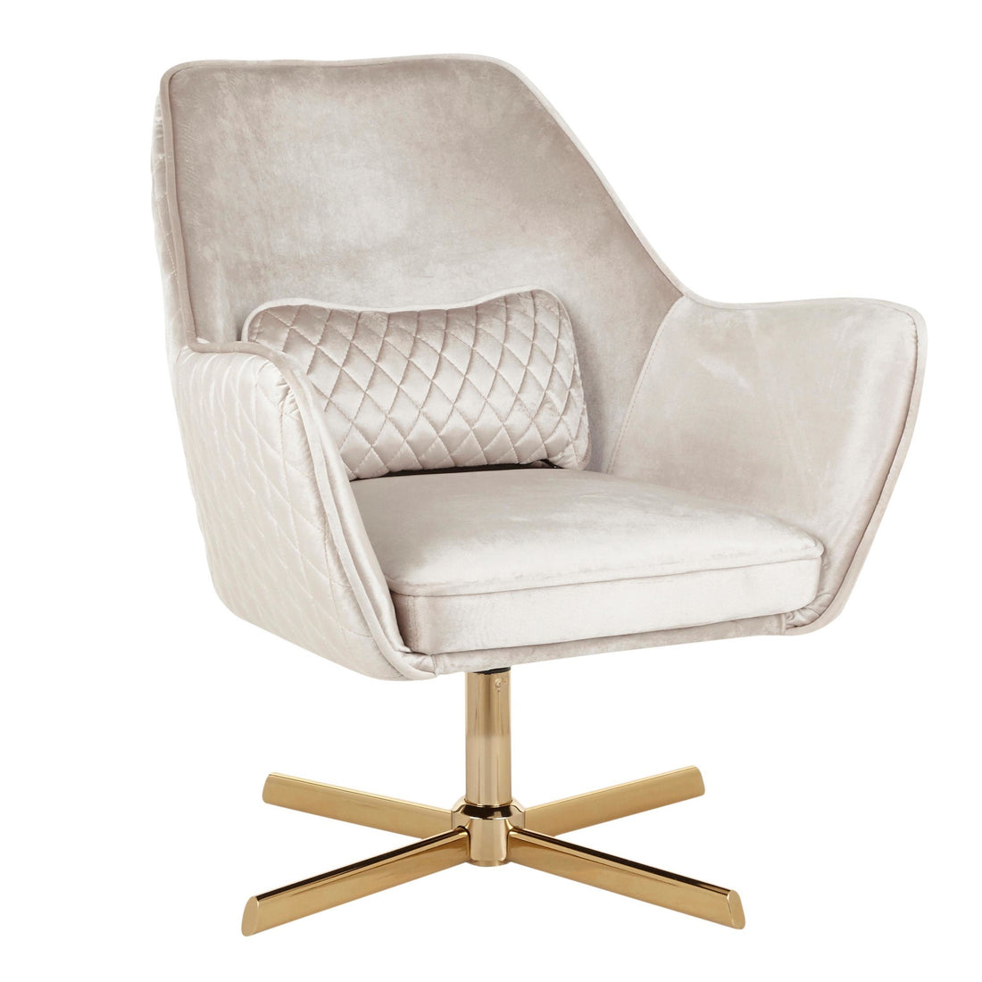 Diana Contemporary Lounge Chair in Gold Metal and