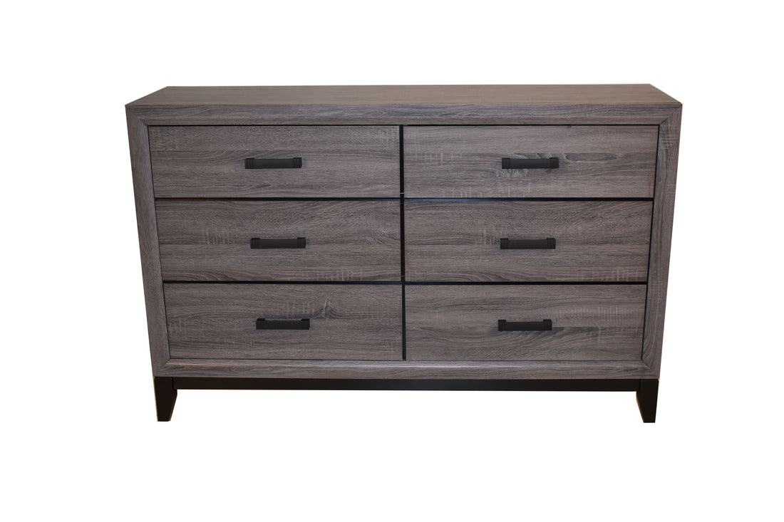 Sierra Contemporary Style 6 Drawer Dresser Made With Wood In Gray Gray Drawer 5 Drawers & Above Bedroom Ball Bearing Glides Modern Wood