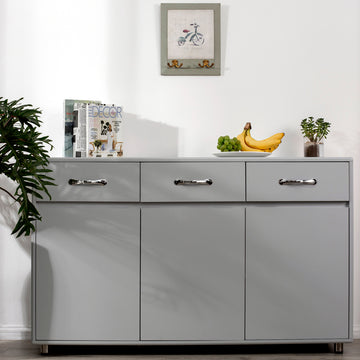 Three Doors Side Table Grey Grey Mdf
