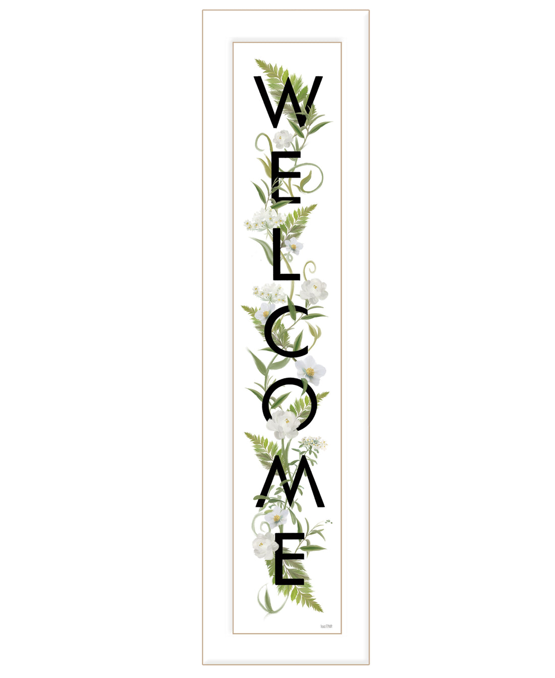 "Welcome Sign Ii" By House Fenway, Ready To Hang Framed Print, White Frame Multicolor Paper