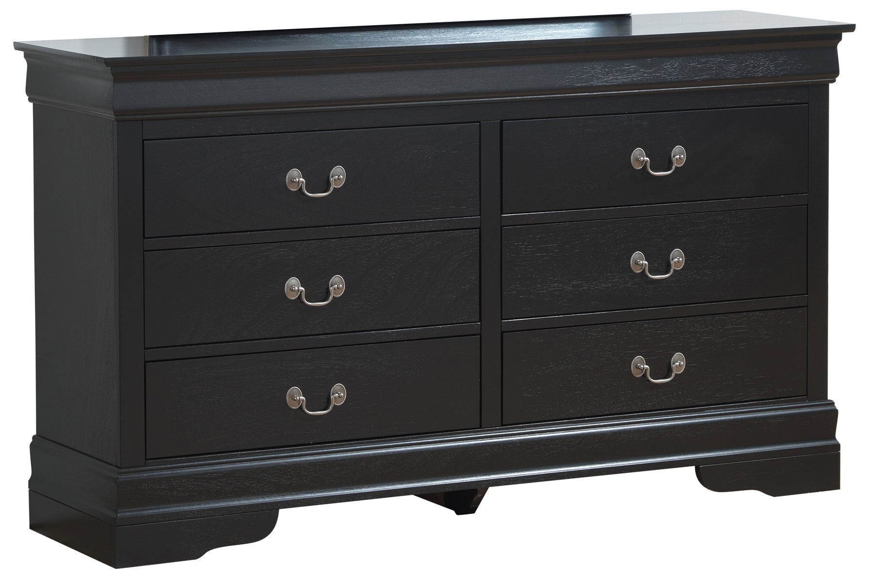 Elegant Traditional Black Dresser Black 5 Drawers & Above Partice Board Mdf Pine Wood