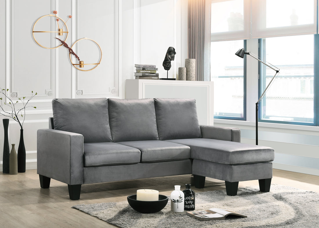 Jessica G0511 Sch Sofa Chaisegray Gray Foam Velvet