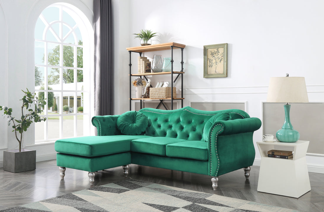 Hollywood G0662B Sc Sofa Chaisegreen Green Foam Velvet