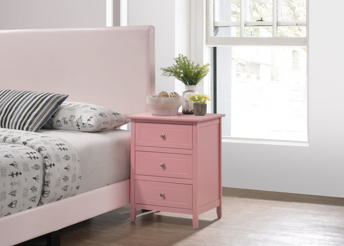 Daniel G1304 N Nightstandpink Pink Particle Board