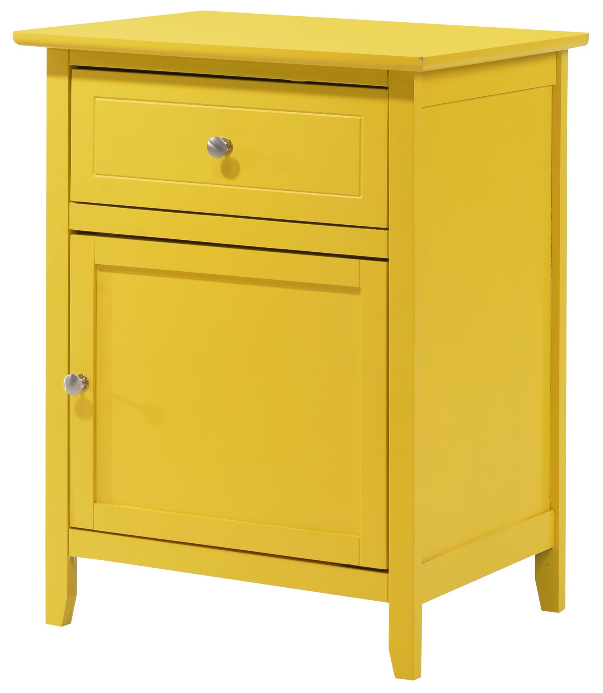 Izzy G1402 N 1 Drawer 1 Door Nightstandyellow Yellow Particle Board