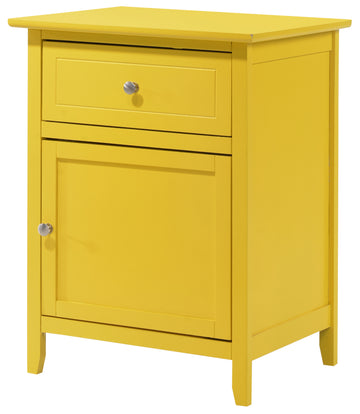 Izzy G1402 N 1 Drawer 1 Door Nightstandyellow Yellow Particle Board