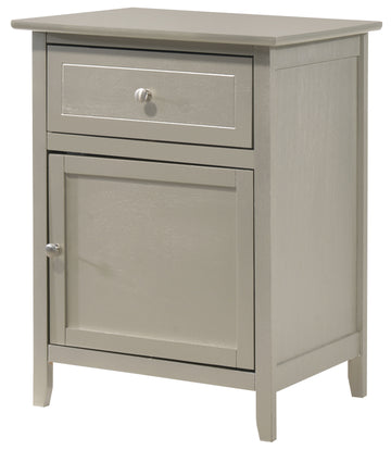 Izzy G1403 N 1 Drawer 1 Door Nightstandsilver Champagne Champagne Particle Board