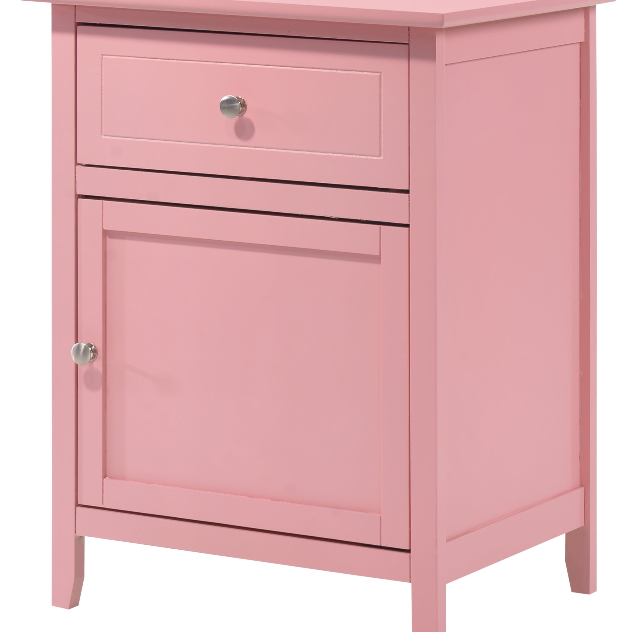 Izzy G1404 N 1 Drawer 1 Door Nightstandpink Pink Particle Board