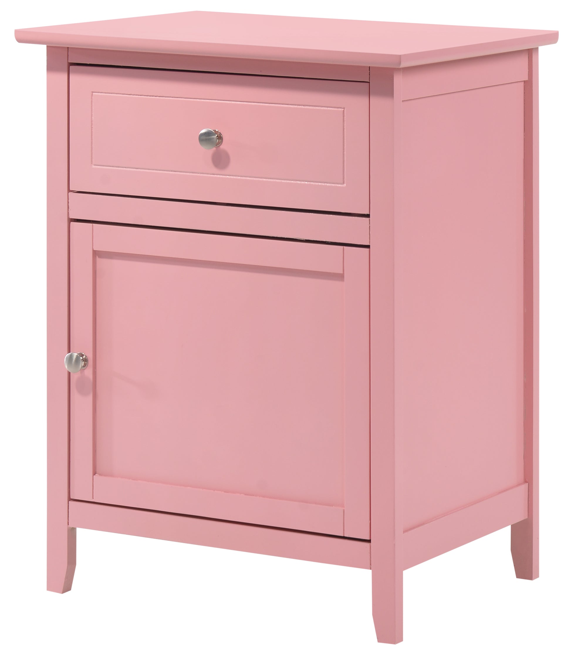 Izzy G1404 N 1 Drawer 1 Door Nightstandpink Pink Particle Board