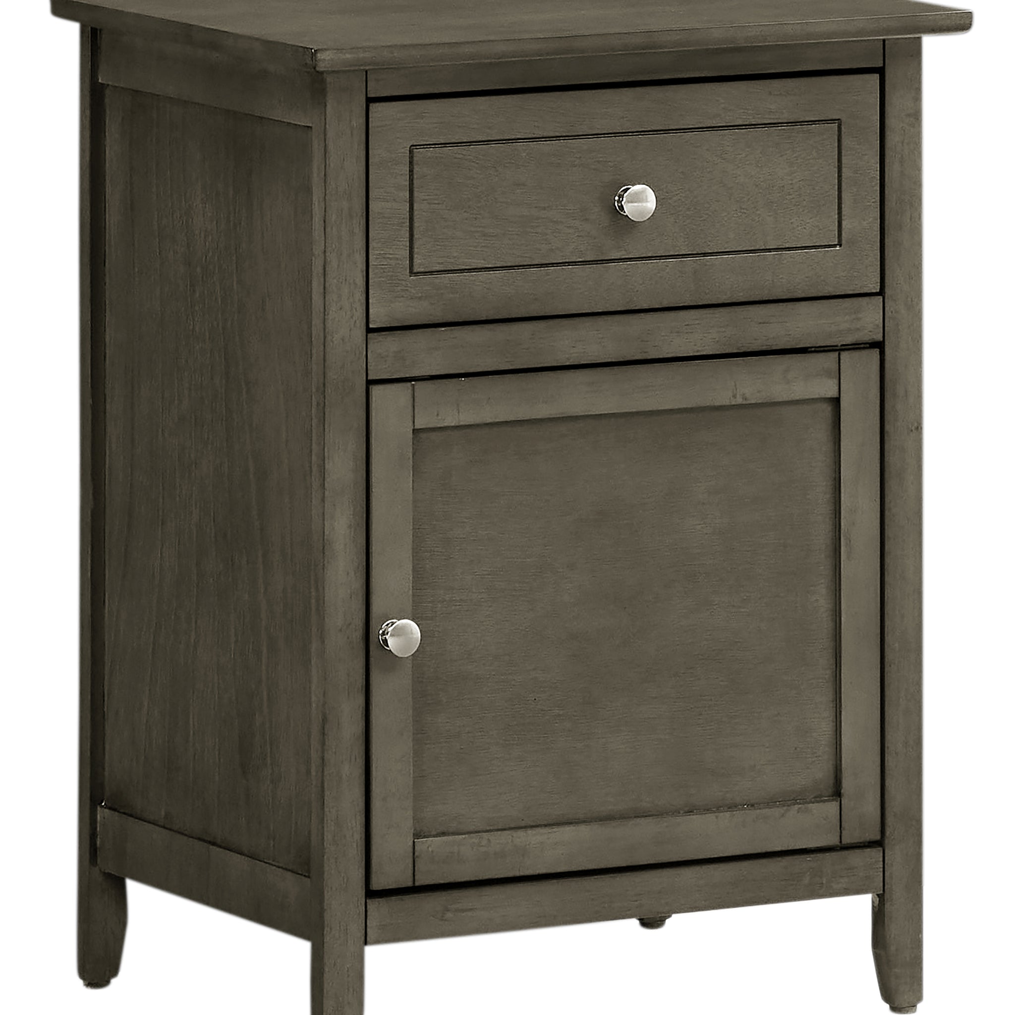 Izzy G1411 N 05 1 Drawer 1 Door Nightstandgray Gray Particle Board