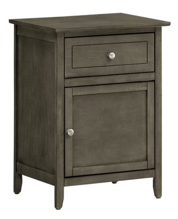 Izzy G1411 N 05 1 Drawer 1 Door Nightstandgray Gray Particle Board