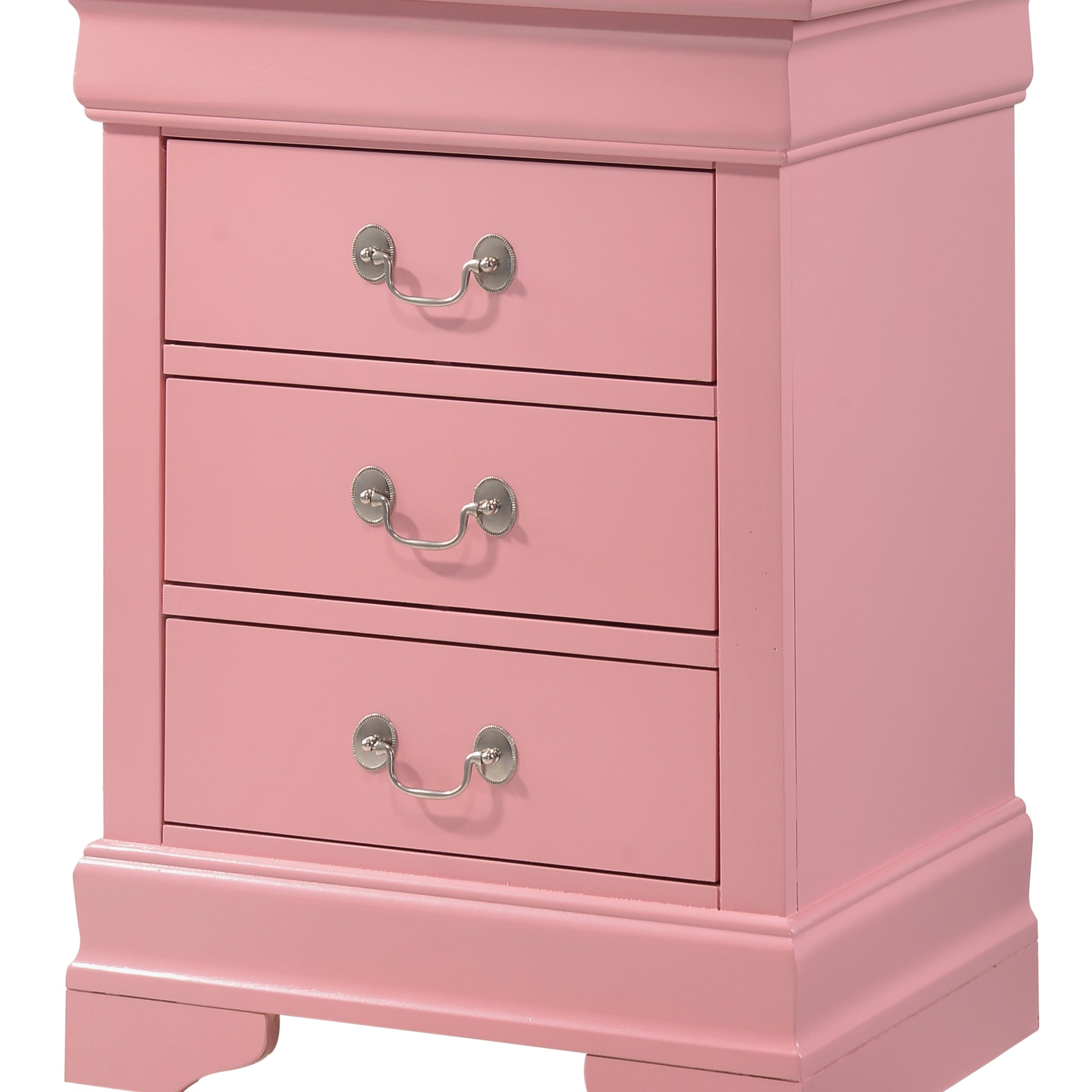 Louis Phillipe G3104 3N 3 Drawer Nightstandpink Pink Particle Board