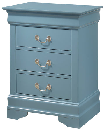 Louis Phillipe G3180 3N 3 Drawer Nightstandteal Teal Particle Board