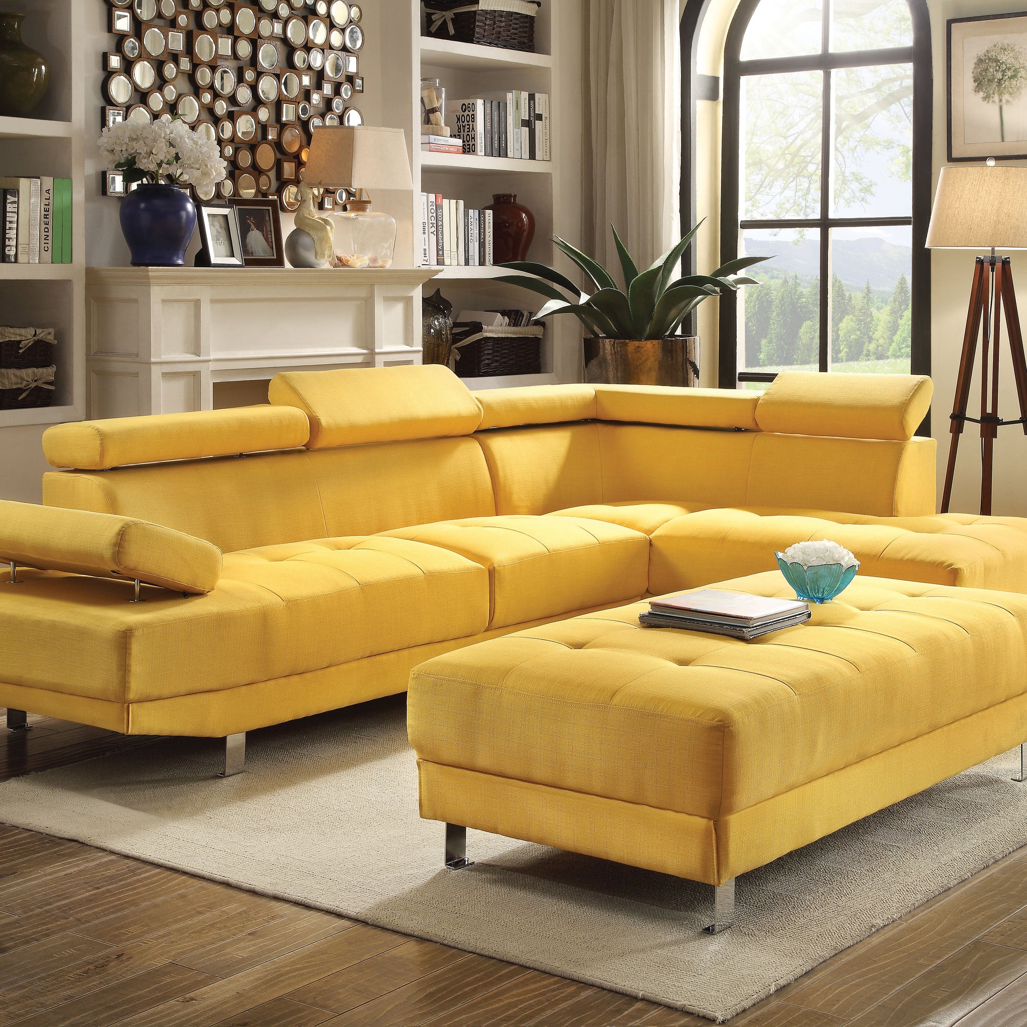 Riveredge G446 Sc Sectional 2 Boxes Yellow Yellow Foam Fabric