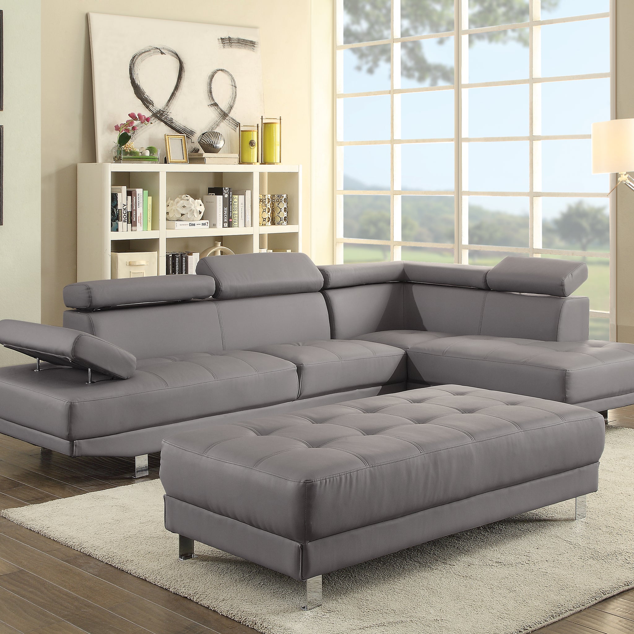 Riveredge G452 Sc Sectional 2 Boxes Gray Gray Foam Pu