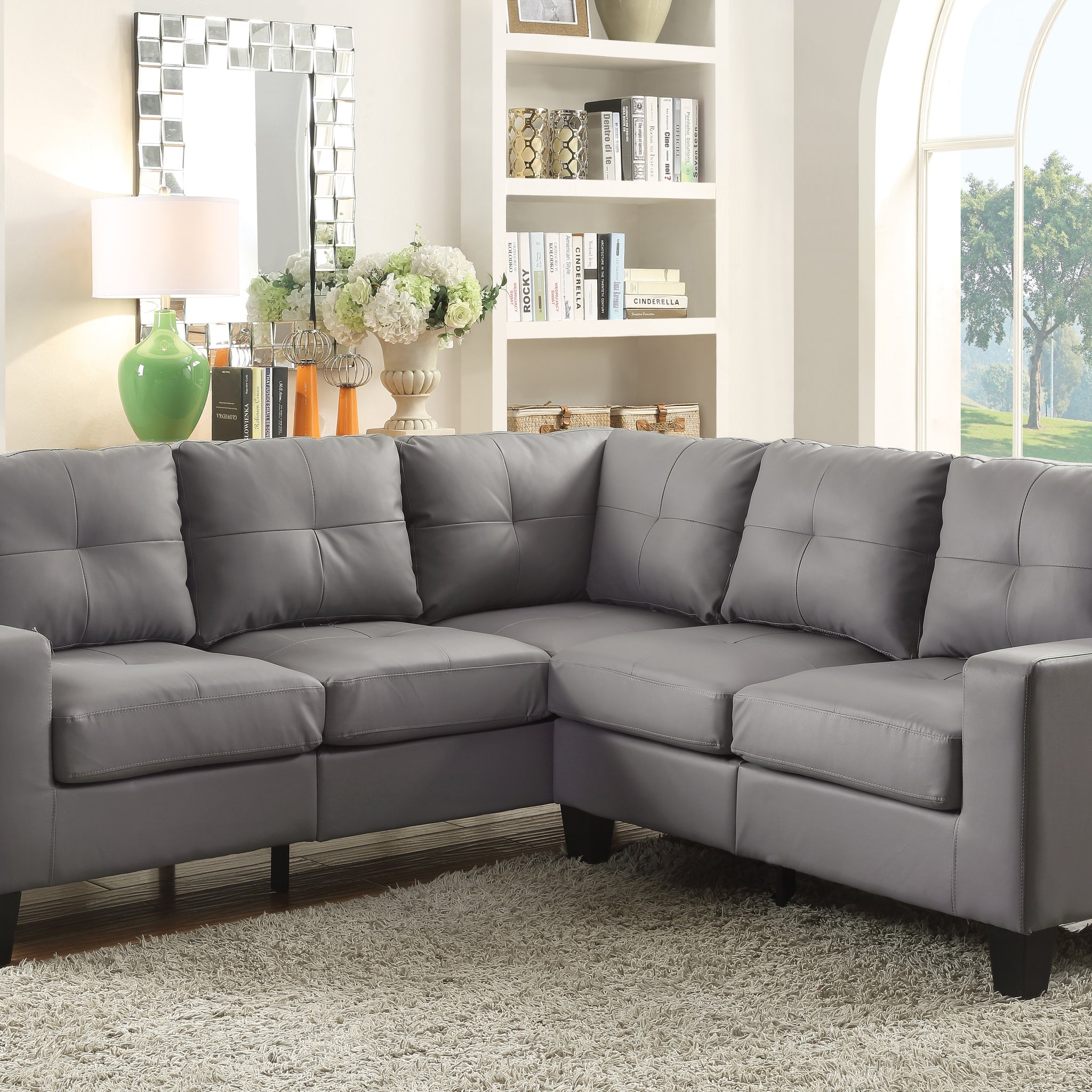 Newbury G461B Sc Sectional Gray Gray Foam Pu