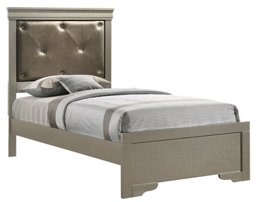 Lorana G6500B Tb2 Twin Bedsilver Champagne Twin Champagne Bedroom Panel Particle Board
