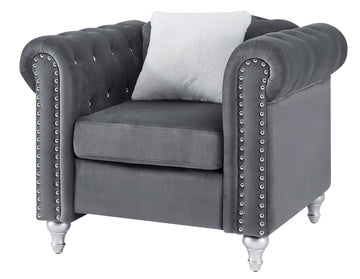 Raisa G860A C Chairgray Gray Foam Velvet