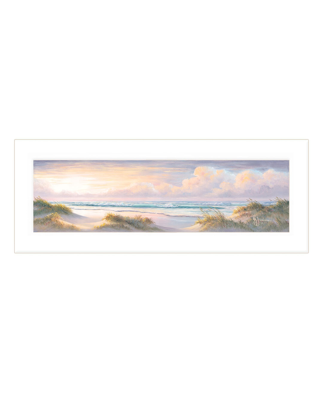 "Seascape Ii" By Georgia Janisse, Ready To Hang Framed Print, White Frame Multicolor Paper