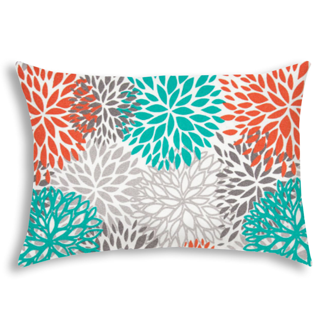 BURSTING BLOOMS Orange Indoor Outdoor Pillow Sewn multicolor-polyester