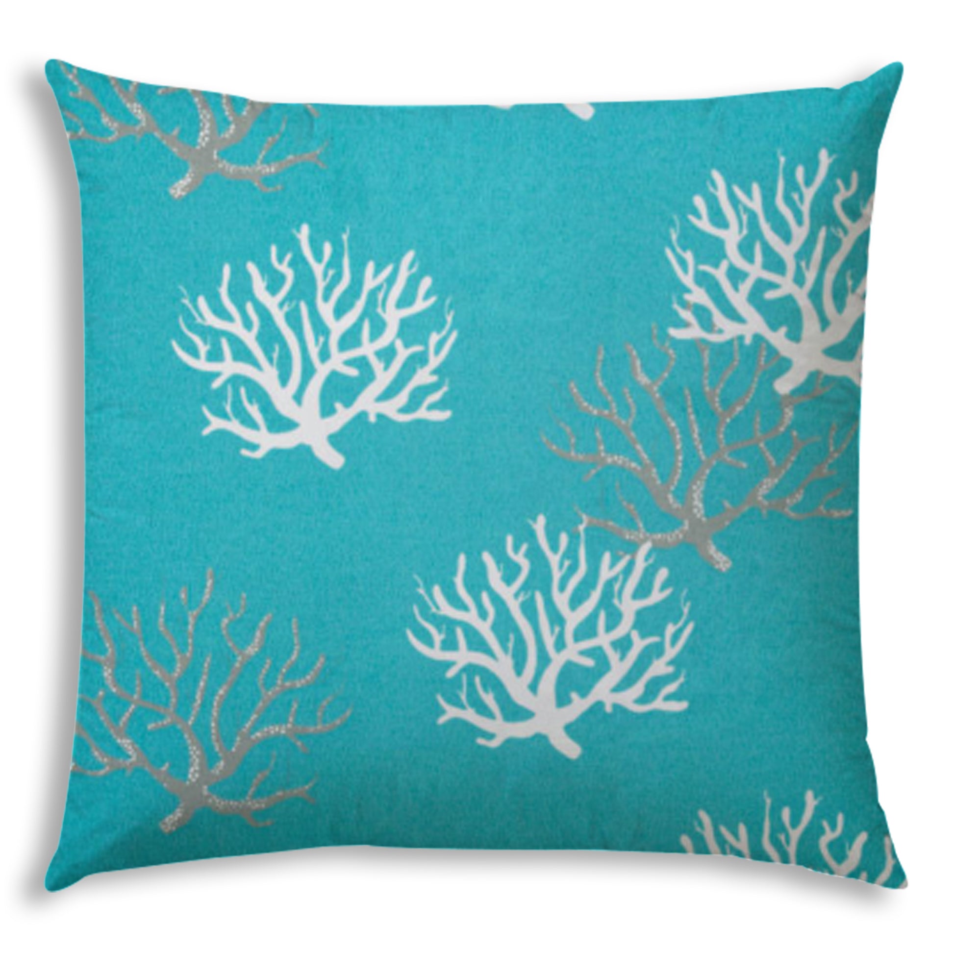 FLOATING CORAL Aqua Indoor Outdoor Pillow Sewn Closure multicolor-polyester