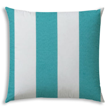 Cabana Medium Turquoise Indoor Outdoor Pillow Sewn Closure Multicolor Polyester