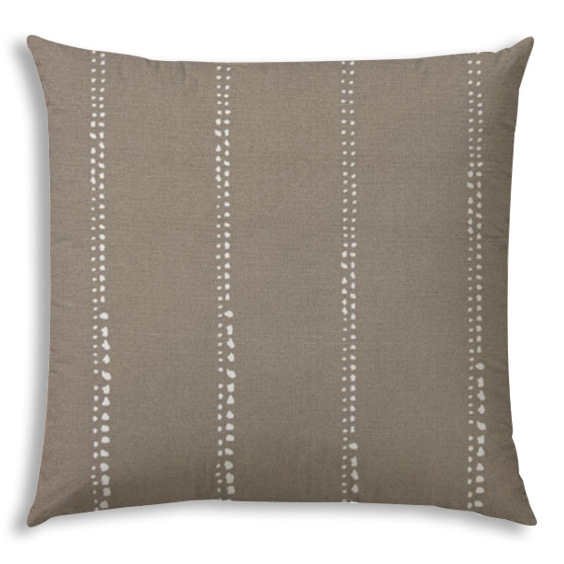 Drizzle Taupe Indoor Outdoor Pillow Sewn Closure